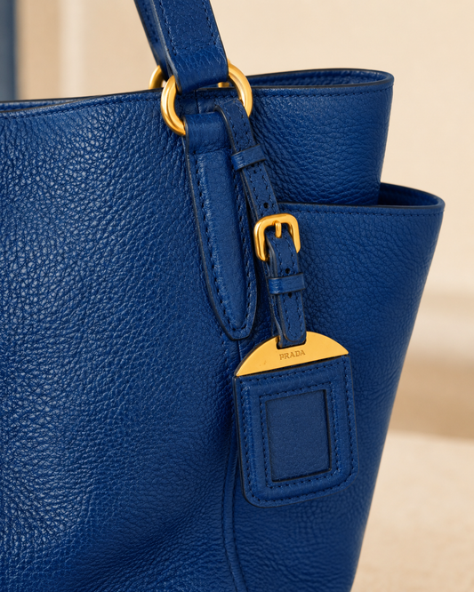 Pre Loved Prada Vitello Daino Large Side Pocket Tote – 2018 RRP €1,700