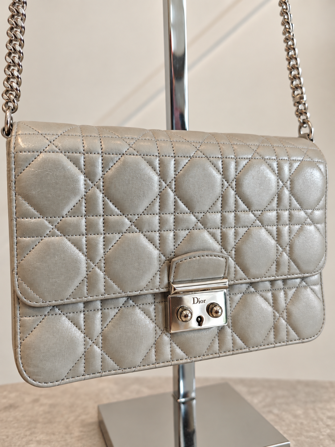 Pre loved CHRISTIAN DIOR Cannage Quilted Patent Leather Pouch Bag RRP €1,600