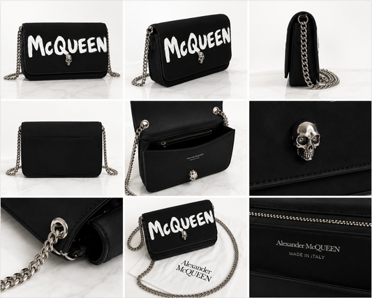 BRAND New* Alexander McQueen Graffiti Skull Crossbody Bag RRP €590