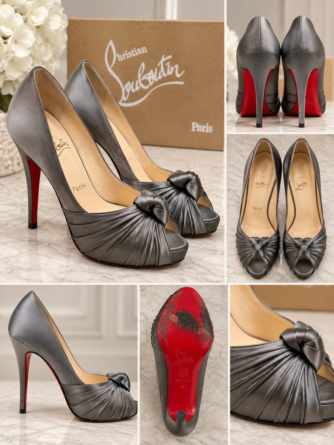 Pre loved Christian Louboutin Greissimo Peep-Toe Heels – Size 38