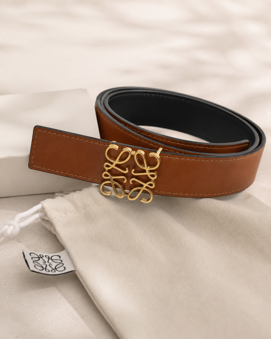 NEW* LOEWE Anagram Reversible Leather Belt – 90cm RRP€395