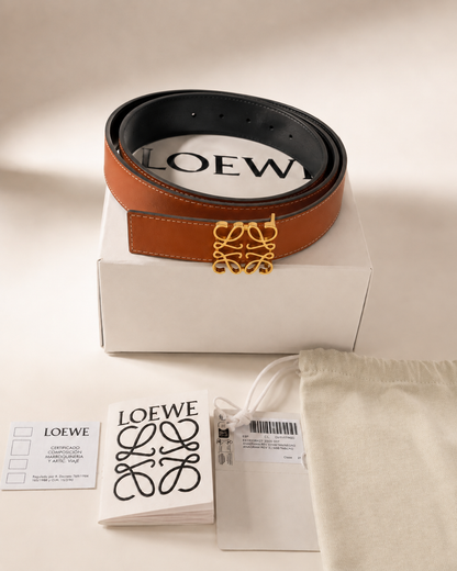 NEW* LOEWE Anagram Reversible Leather Belt – 90cm RRP€395
