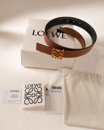NEW* LOEWE Anagram Reversible Leather Belt – 90cm RRP€395