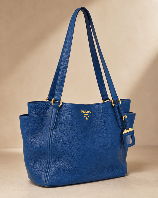 Pre Loved Prada Vitello Daino Large Side Pocket Tote – 2018 RRP €1,700
