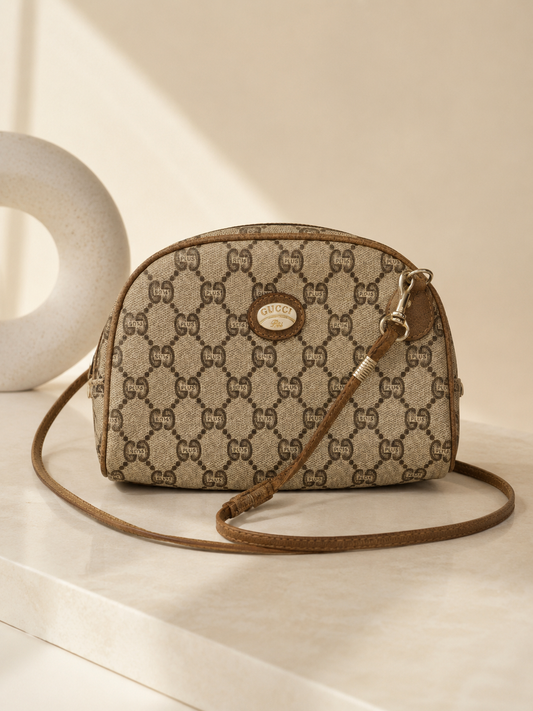 Pre-Loved Vintage Gucci Plus Monogram Crossbody Bag