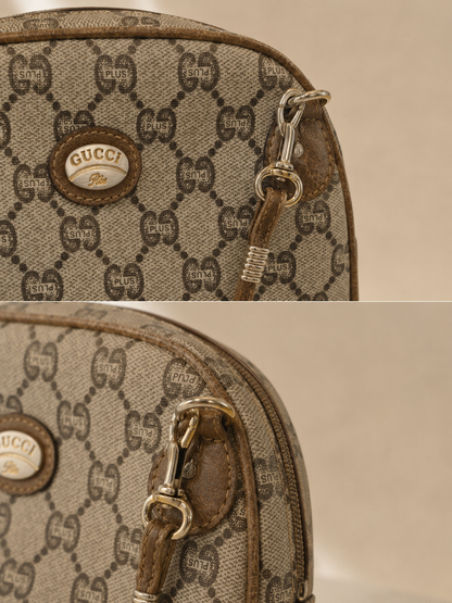 Pre-Loved Vintage Gucci Plus Monogram Crossbody Bag