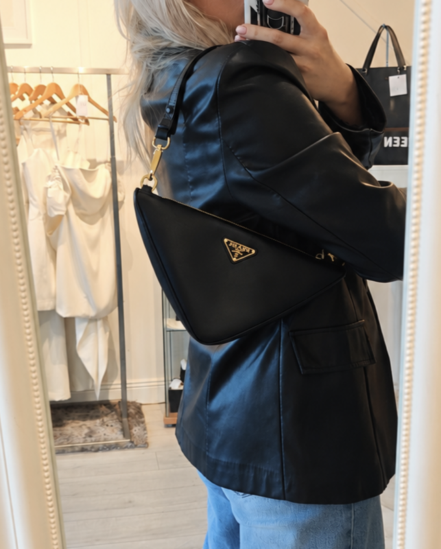 NEW* Prada Triangolo Symbole Mini Triangle Shoulder Bag – Black