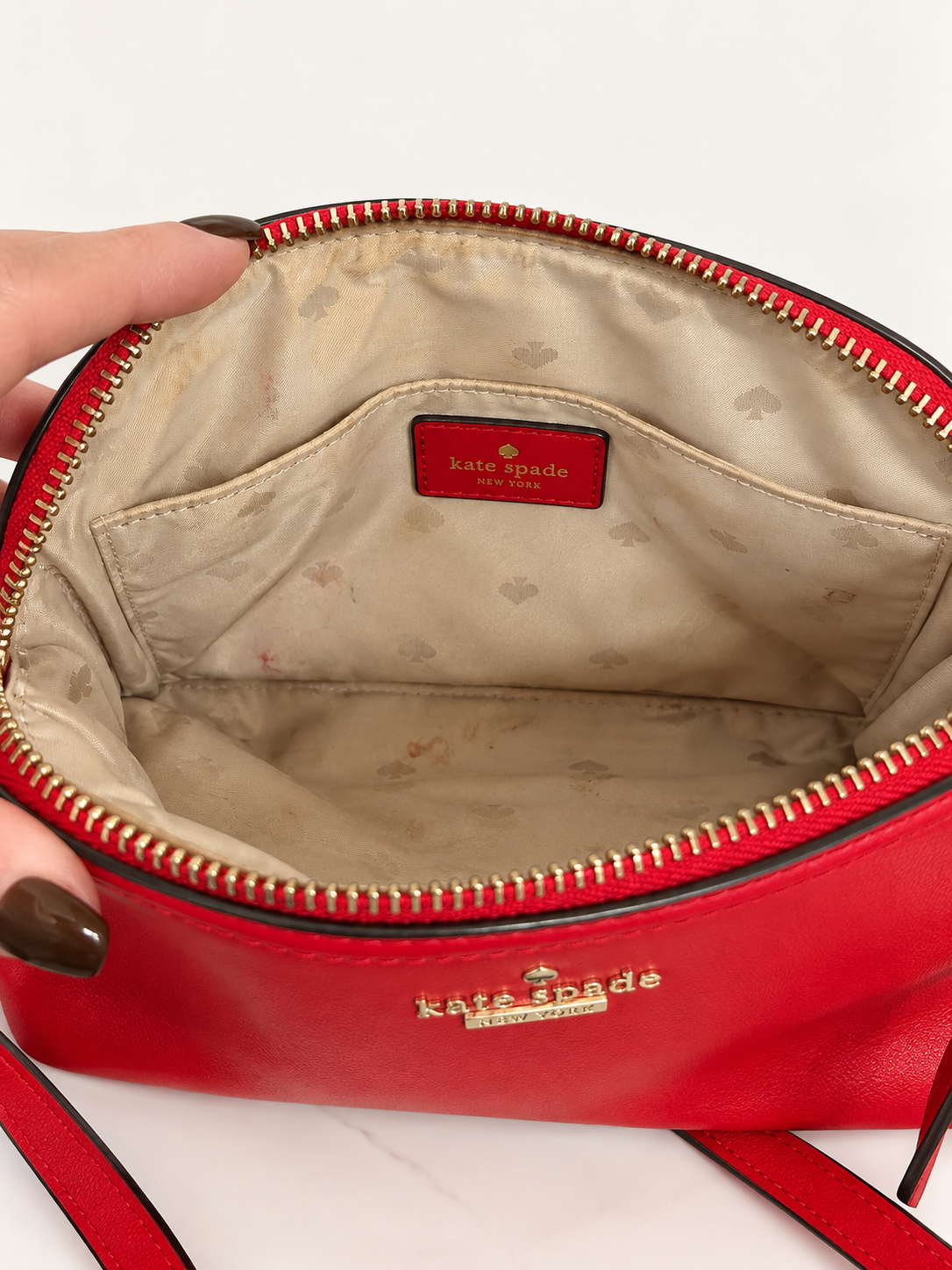 Pre loved Kate Spade Small Dome Crossbody – Hot Chili Red