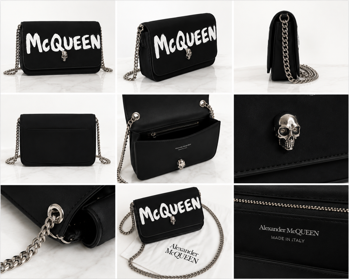 BRAND New* Alexander McQueen Graffiti Skull Crossbody Bag RRP €590