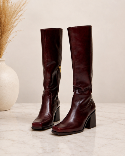 New* Vince Camuto Sangeti Knee-High Boots – Dark Mahogany RRP €250