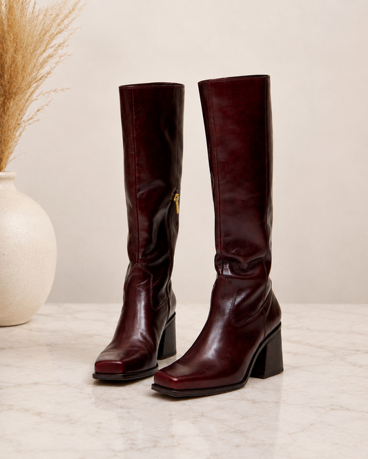 New* Vince Camuto Sangeti Knee-High Boots – Dark Mahogany RRP €250