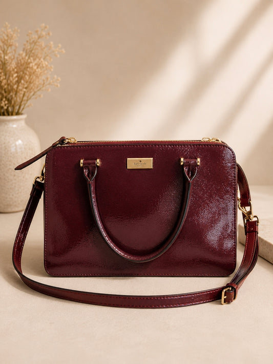 Pre loved Kate Spade New York Lise Bixby Place Satchel – Burgundy