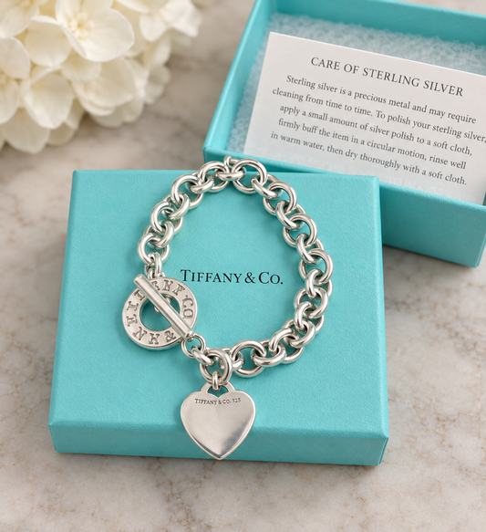 Pre loved Tiffany & Co Return to Tiffany Heart Tag Toggle Bracelet – Sterling Silver