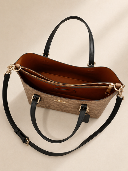 Pre-Loved Coach Mollie Tote Bag 25 - Signature Canvas