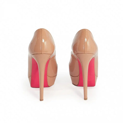 Excellent* Christian Louboutin Bianca 140 Patent Calf Pumps – Nude Size 39.5