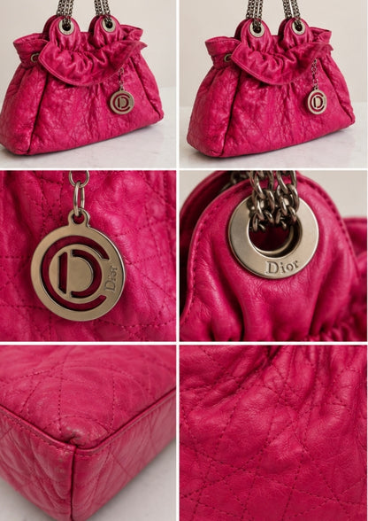 Pre Loved Christian Dior Fuchsia Cabbage Leather Bag