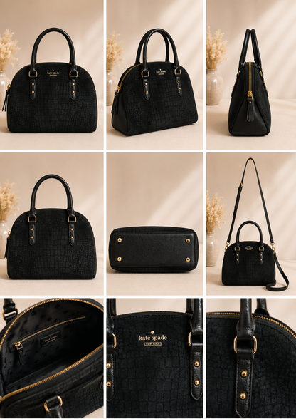 Pre Loved Kate Spade Suede Croc Dome Bag