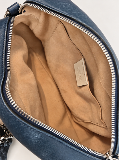 Pre Loved Gucci GG Marmont Matelassé Torchon Small Camera Bag – Navy & White RRP €1,800