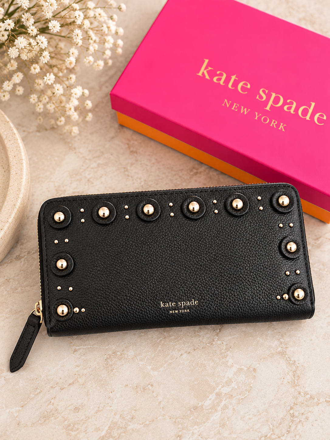 Pre loved Kate Spade New York Studded Zip-Around Wallet