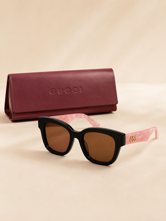 Excellent* Gucci Black & Pink GG Sunglasses
