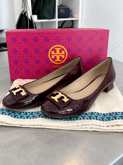 Pre loved BurgundyTory Burch Pumps Size 6