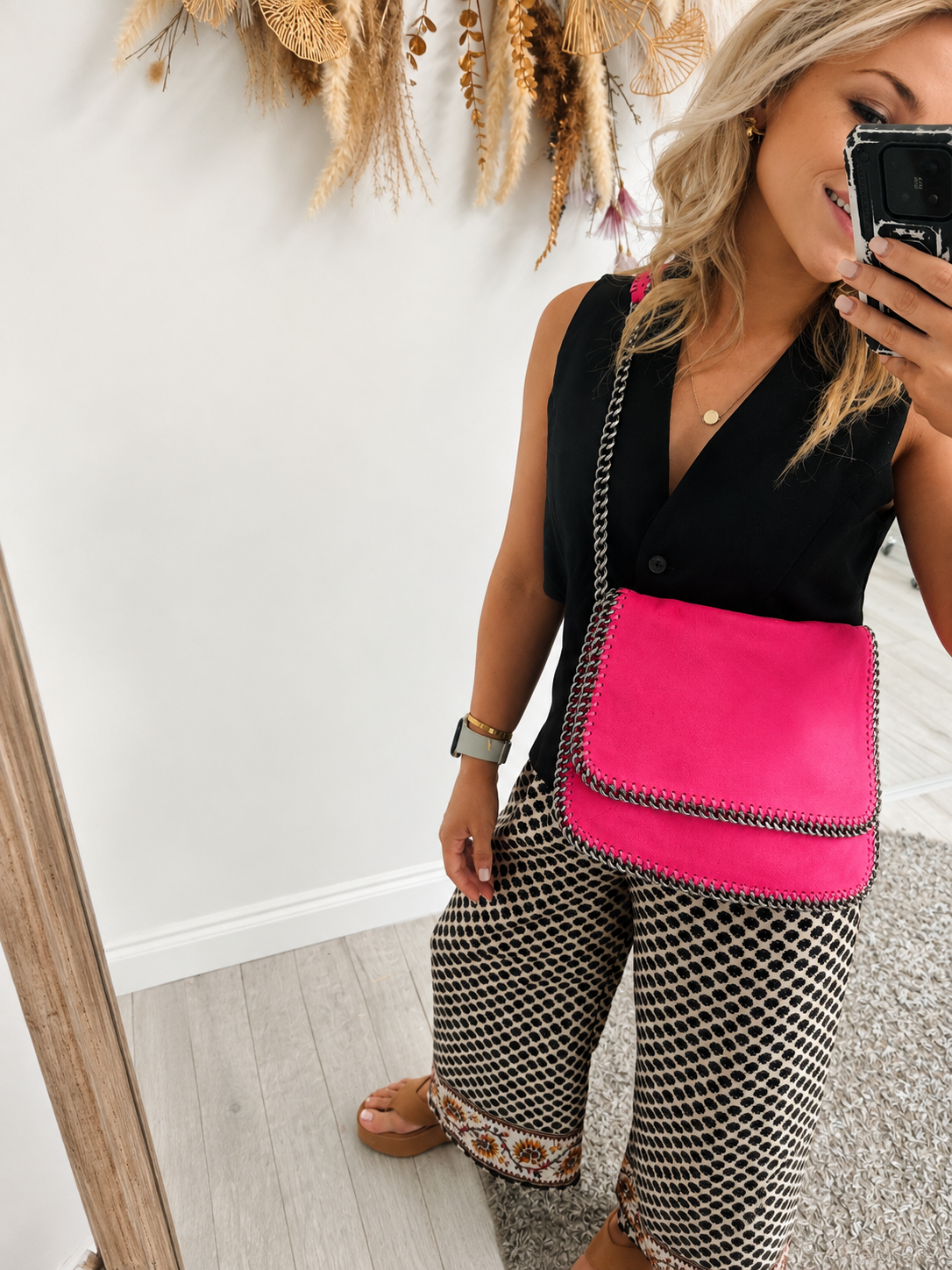 New*Stella McCartney Falabella Fold-Over Bag – Fuchsia Pink