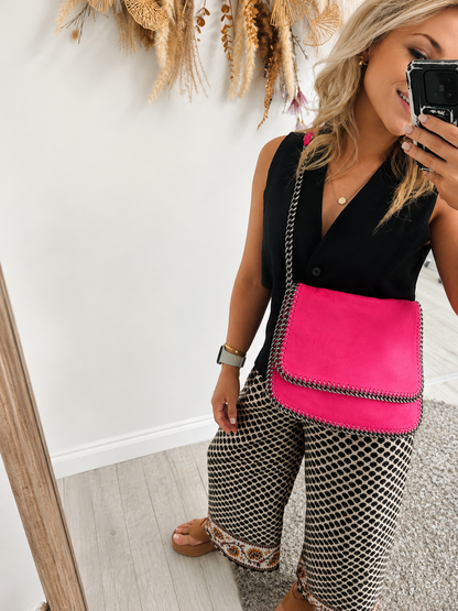 New*Stella McCartney Falabella Fold-Over Bag – Fuchsia Pink