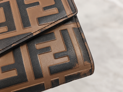 Fendi FF Chain Wallet on Chain – Brown