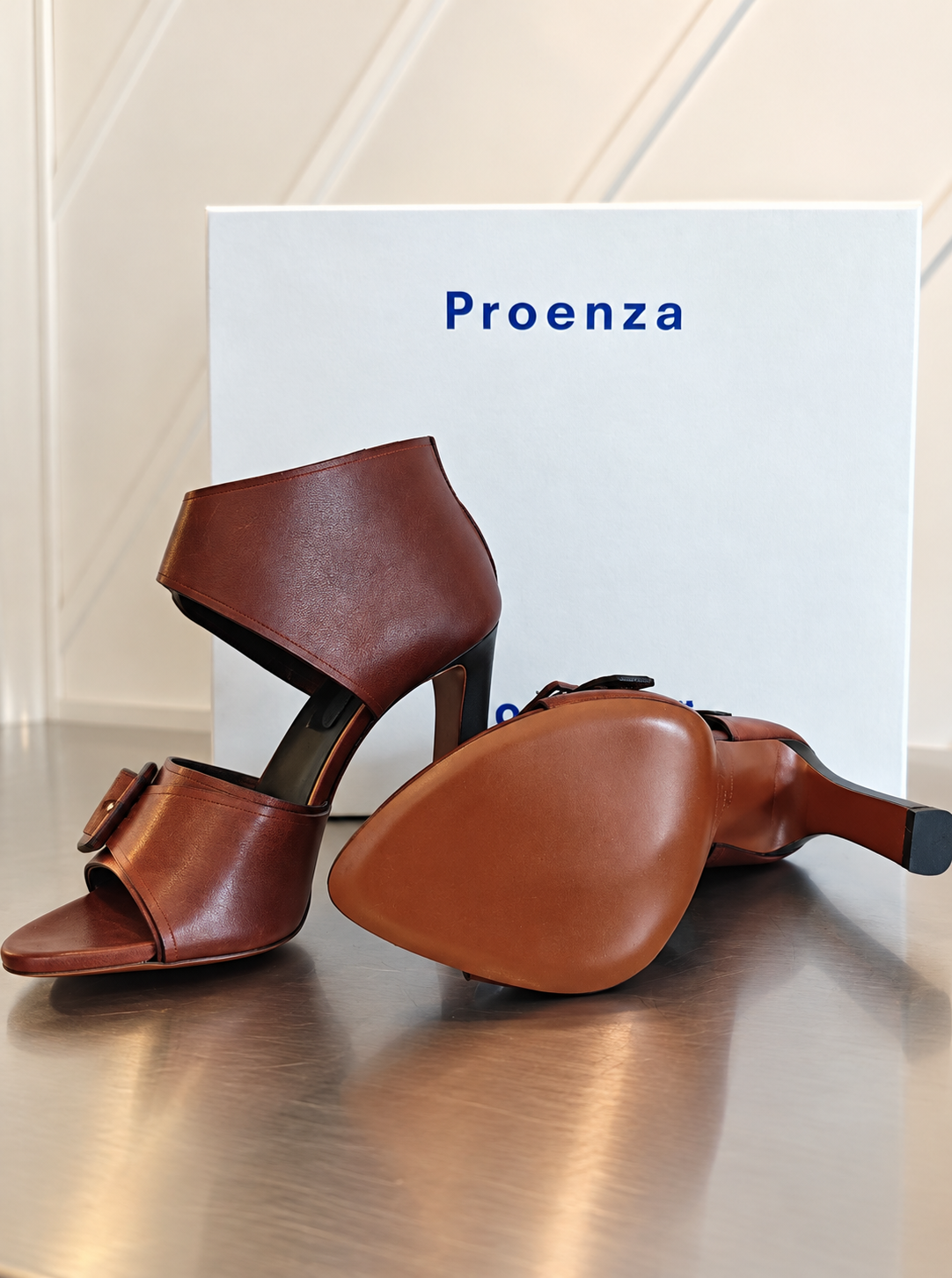 New* PROENZA SCHOULER LEATHER HEELED MULES SIZE 5