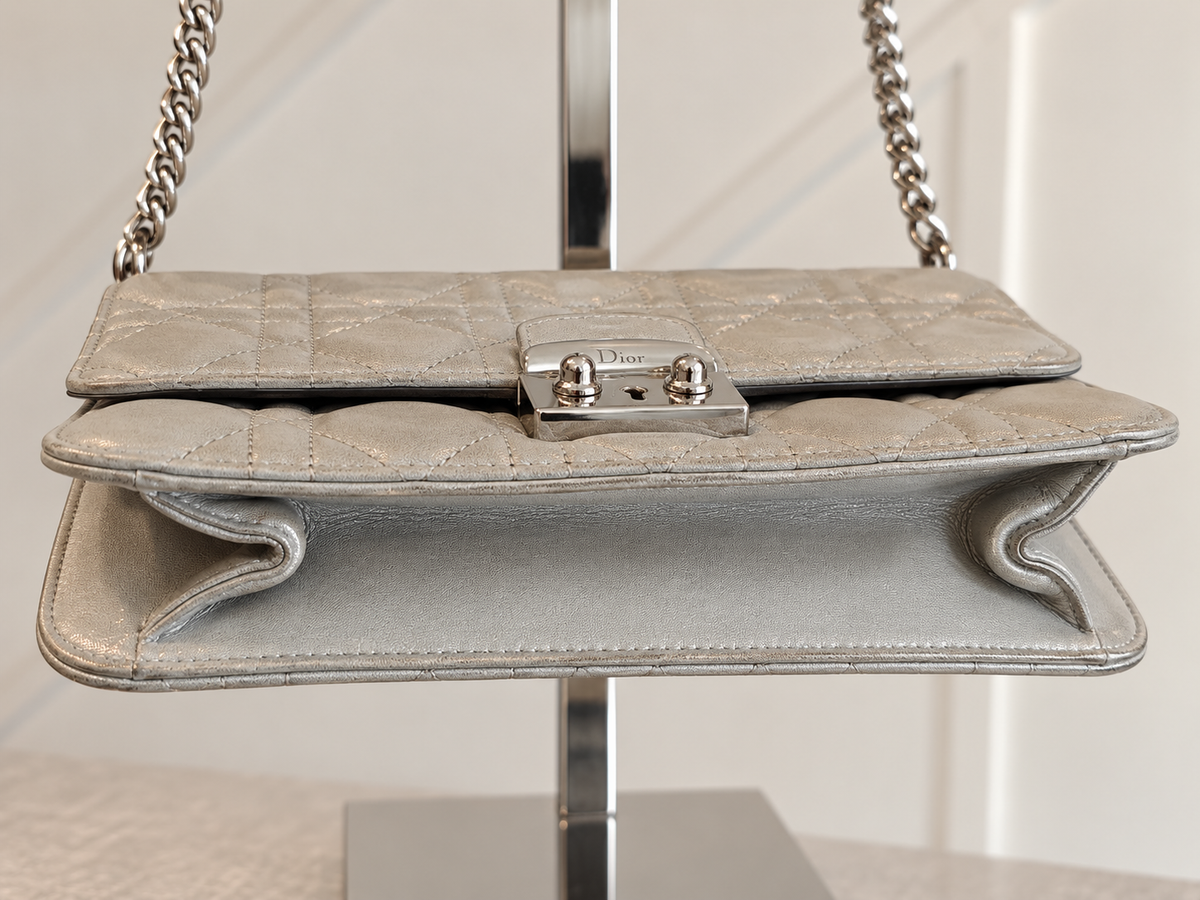 Pre loved CHRISTIAN DIOR Cannage Quilted Patent Leather Pouch Bag  RRP €1,600