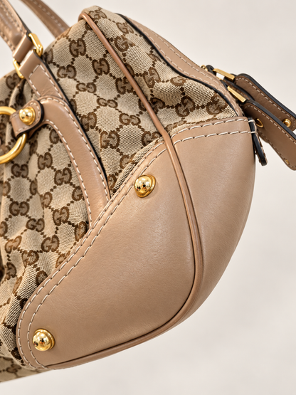 Pre loved Gucci GG Canvas Jockey Boston Bag – Beige & Taupe