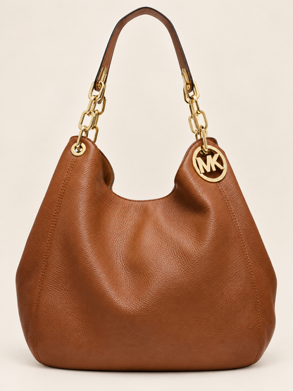 Pre Loved Tan Michael Kors Fulton Shoulder Bag