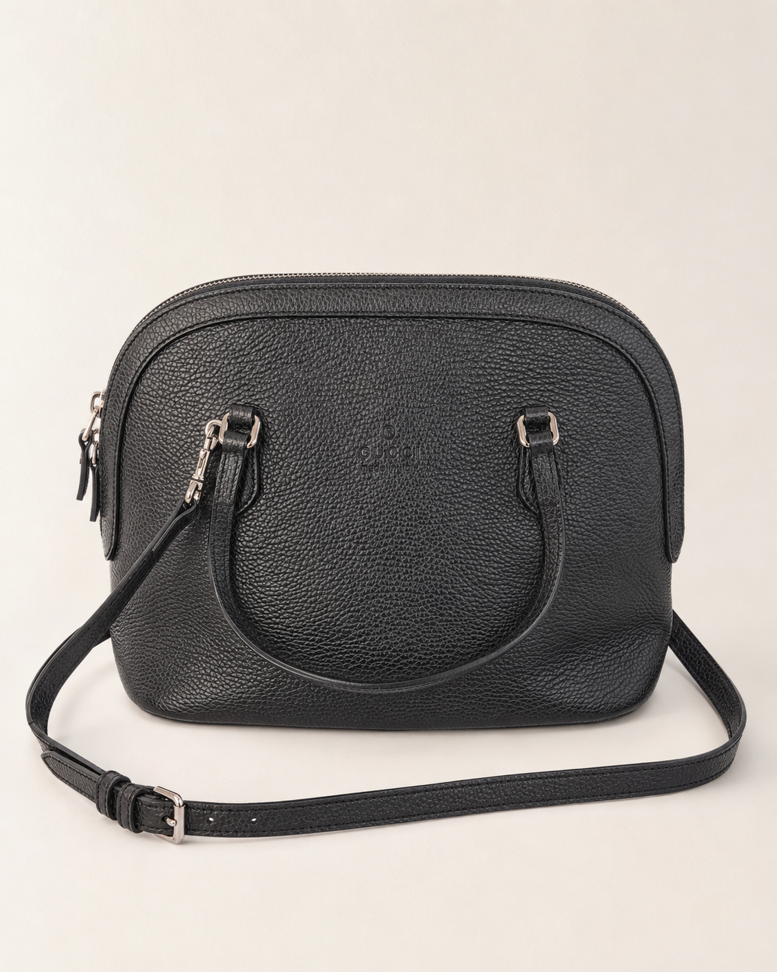 Pre Loved Gucci Black Leather Top Handle Crossbody Bag RRP €1,600