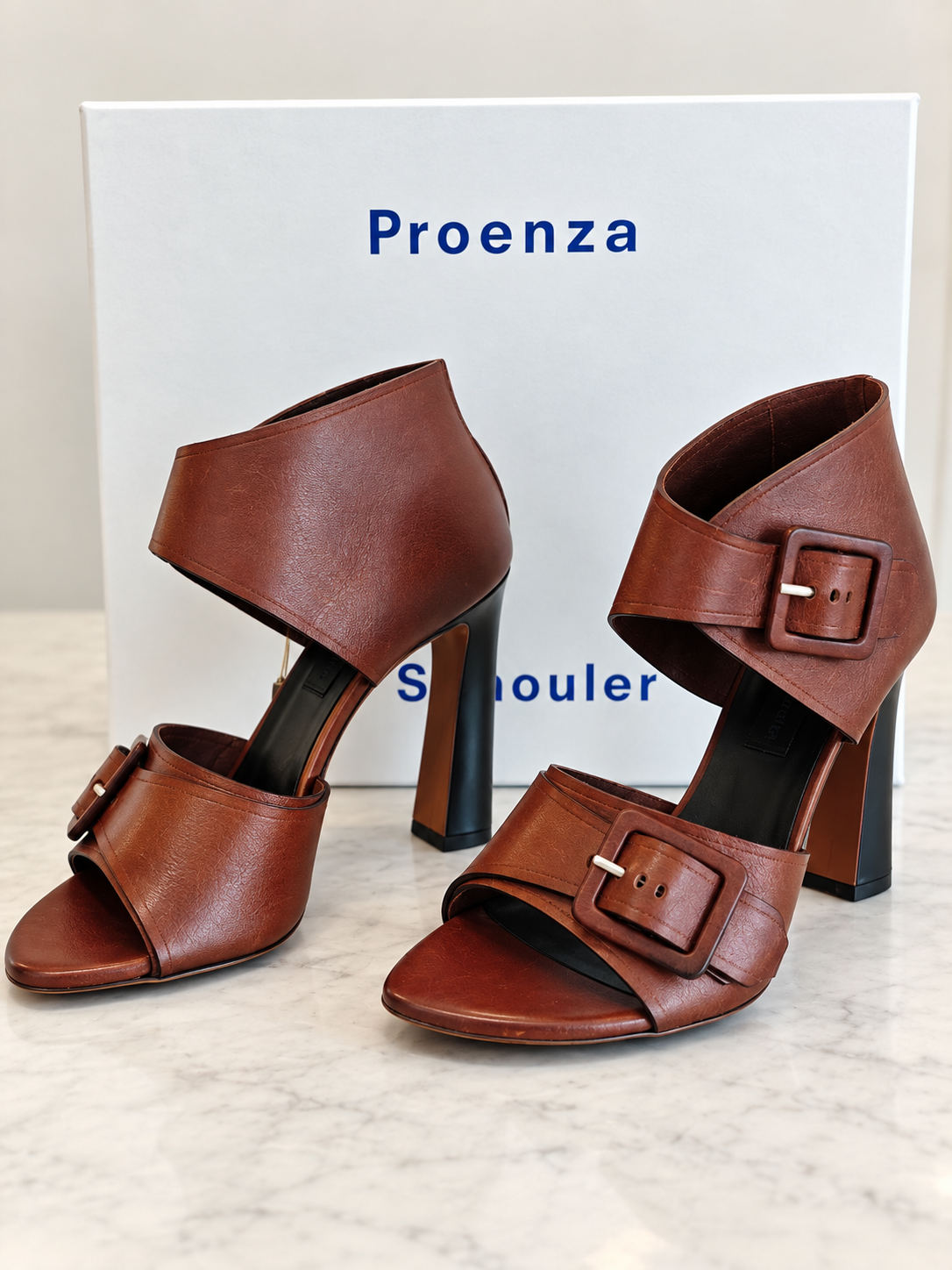 New* PROENZA SCHOULER LEATHER HEELED MULES SIZE 5