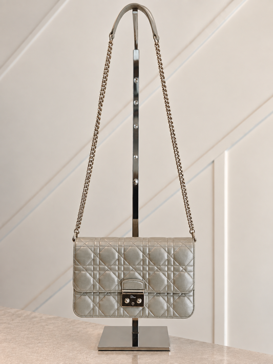 Pre loved CHRISTIAN DIOR Cannage Quilted Patent Leather Pouch Bag  RRP €1,600