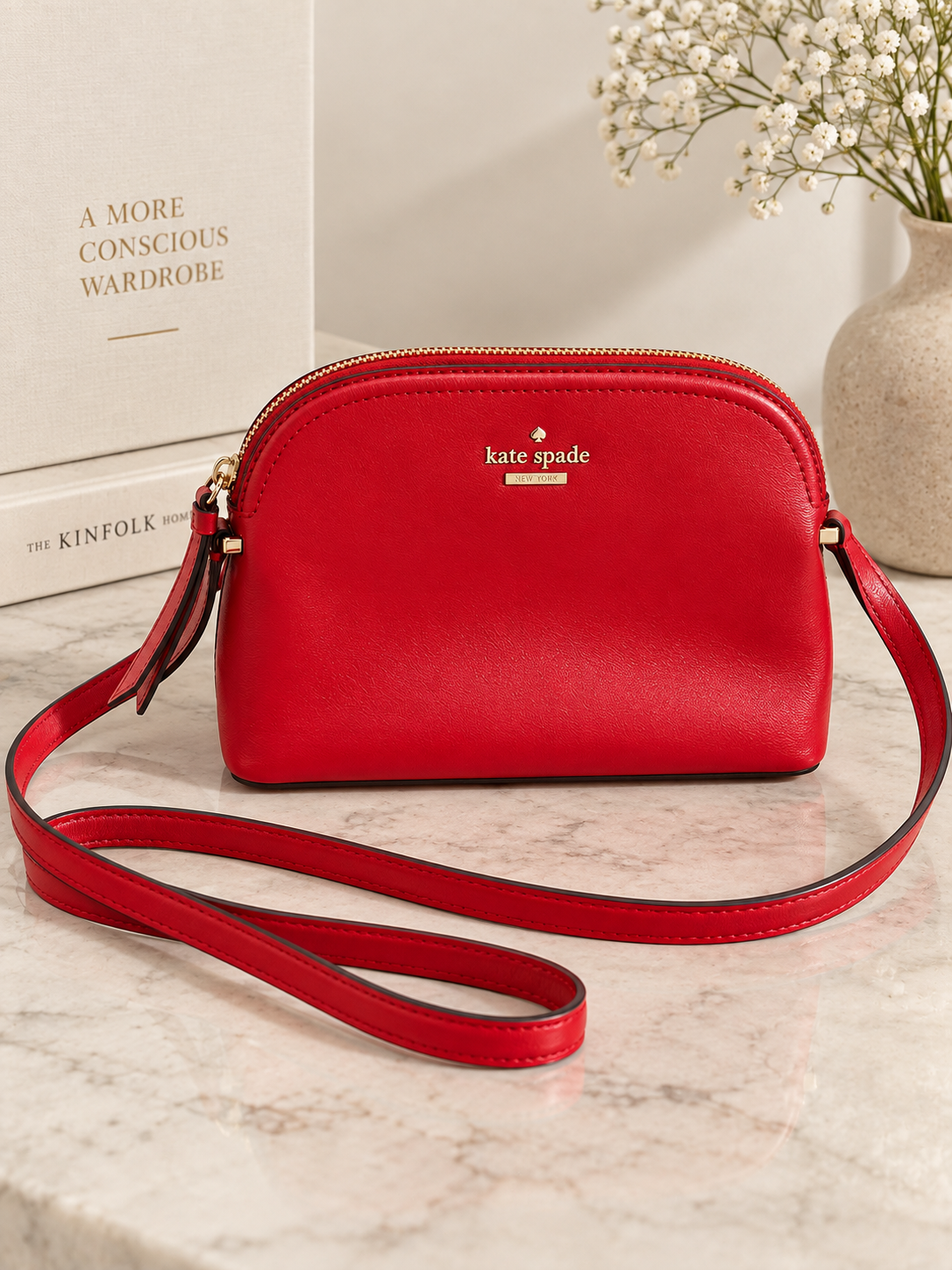 Pre loved Kate Spade Small Dome Crossbody – Hot Chili Red