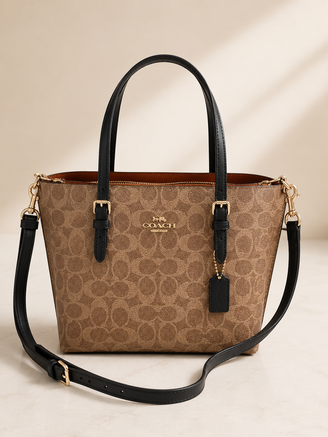 Pre-Loved Coach Mollie Tote Bag 25 - Signature Canvas