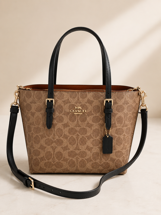 Pre-Loved Coach Mollie Tote Bag 25 - Signature Canvas