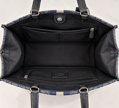 Pre loved Coach large Dempsey 40 tote - Navy RRP €700