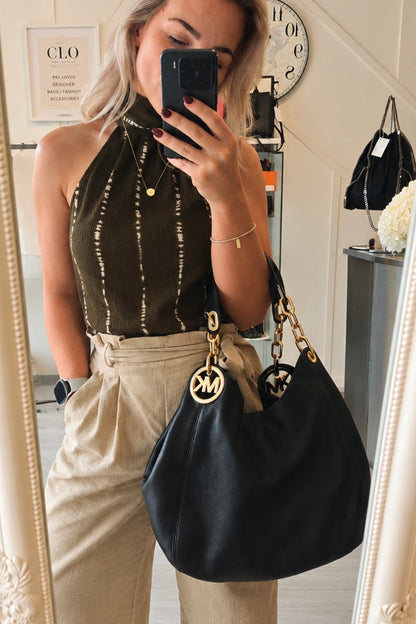 Pre Loved Black Michael Kors Fulton Shoulder Bag