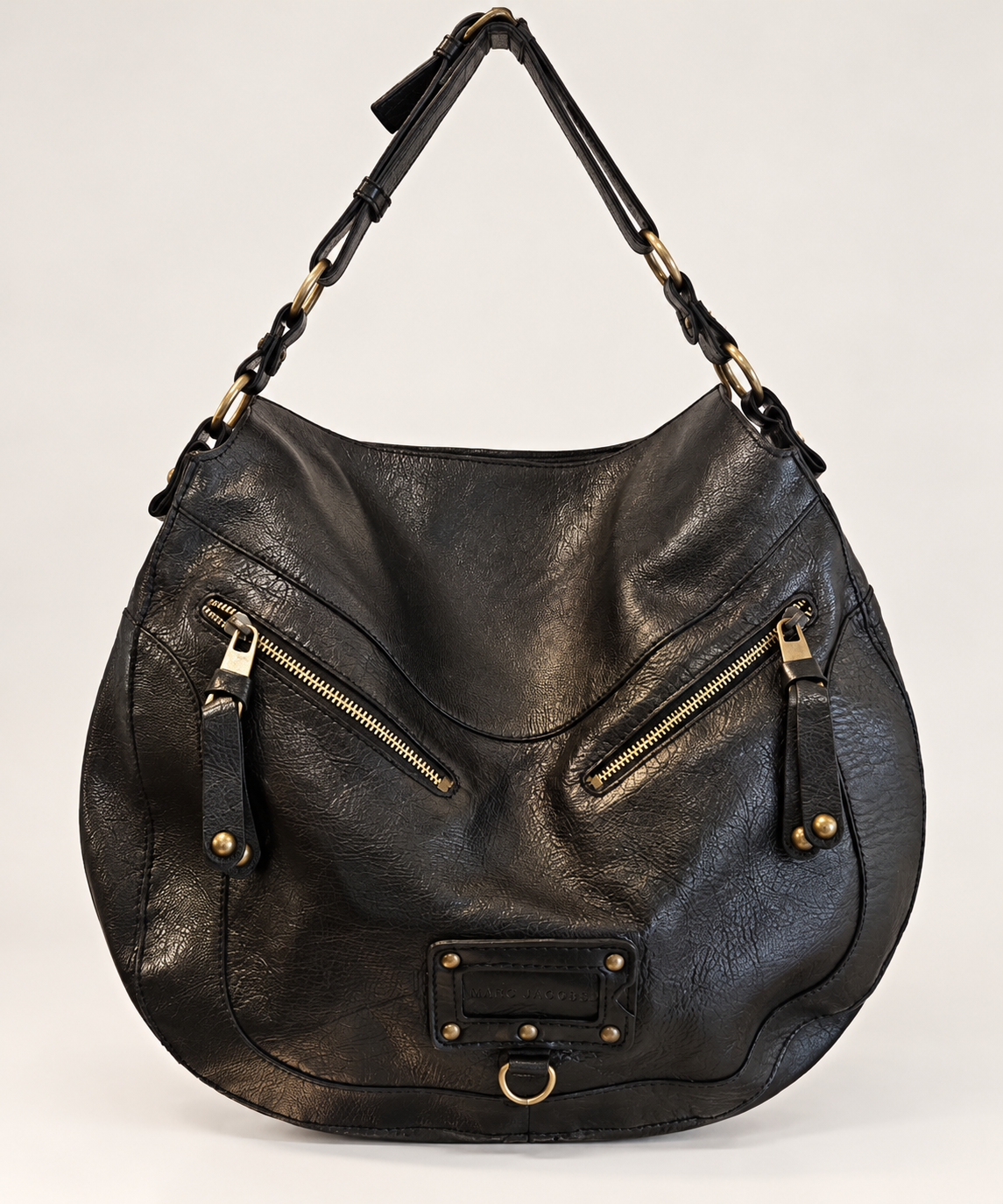 Marc Jacobs Large Vintage-Style Leather Hobo Bag – Black RRP €595