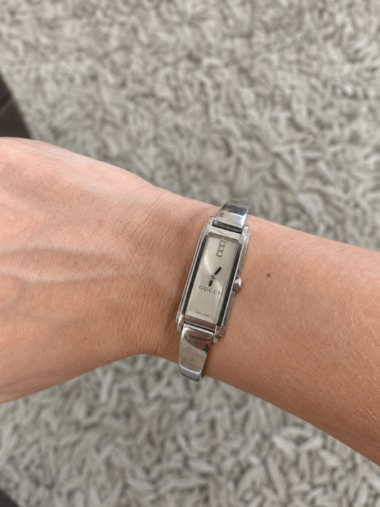 Pre loved Gucci G-Line Diamond Bangle Watch – Stainless Steel