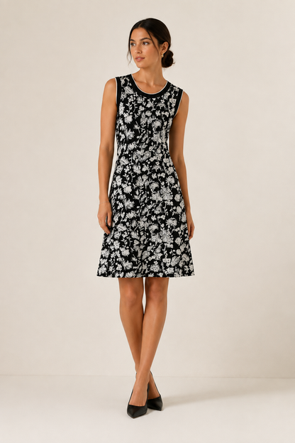 Victoria, Victoria Beckham Floral Jacquard Knit Dress – Size UK 10
