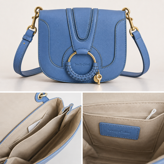 Pre-Loved See By Chloé Hana Leather Crossbody Bag – Blue Pre Loved €395