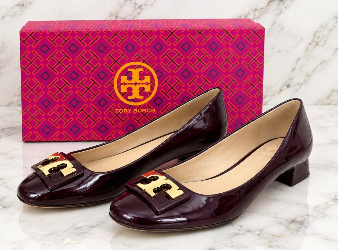 Pre loved BurgundyTory Burch Pumps Size 6
