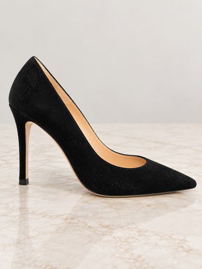 Never worn* L.K. Bennett Black Suede Pointed-Toe Courts – Size 39
