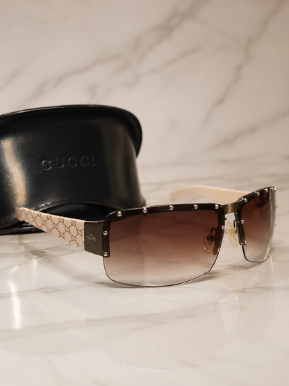 Pre loved Gucci Vintage Y2K Studded Shield Sunglasses